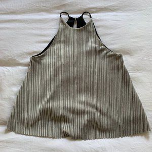 Urban Outfitters Grey Velvet High Neck Tank Top